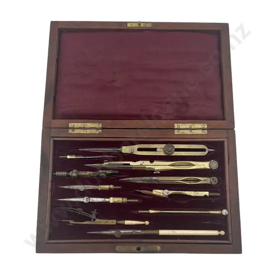 Cased Vintage Compass Set