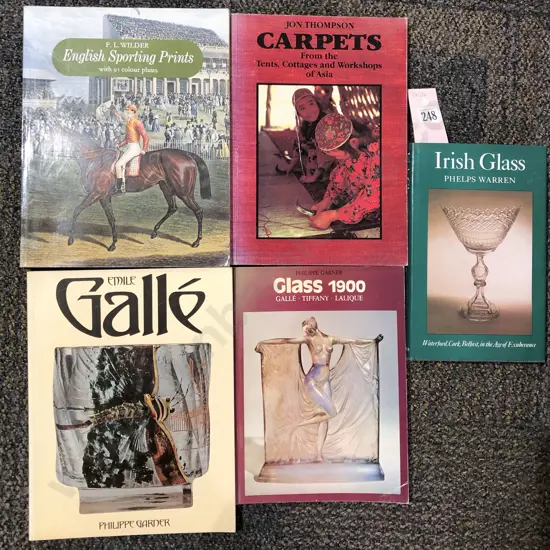 Three Antique Glass Reference Volumes & Two Others