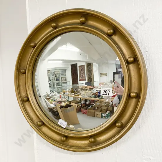 Circular Convex Gilt Framed Mirror