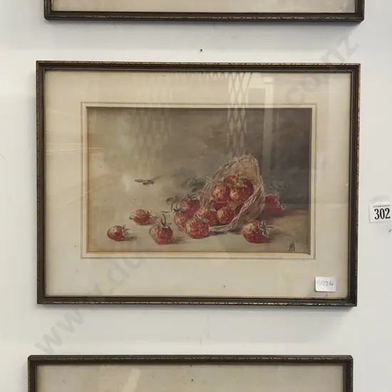 Three Watercolour Framed Still Lifes by the Same Hand