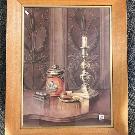 Watercolour Still Life Signed Martin c1928