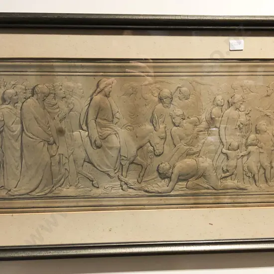 Framed Vintage Print of Ecclesiastical Relief Moulding