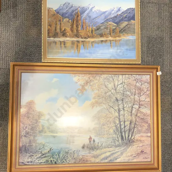 Ivan Reeves Mountainscape Oi on Board together with Print