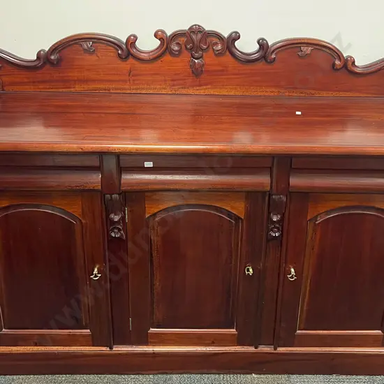 Mahogany Three Door Three Drawer Sideboard