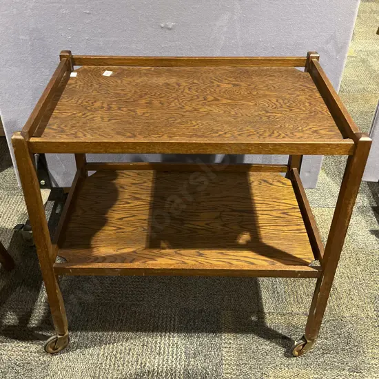 Oak Two Tier Tea Trolley