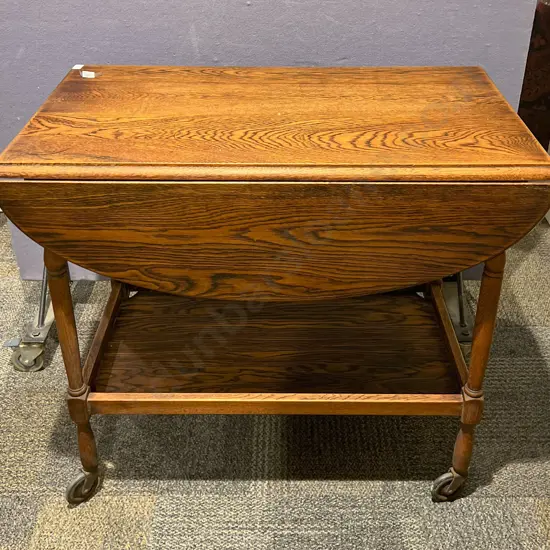 Oak Drop Leaf Tea Trolley