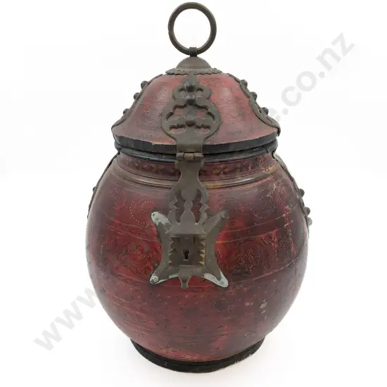 Chinese Metal Bound Vase and Cover (faults)