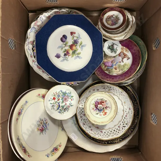 Box of Assorted Blue and White China Etc