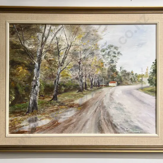 Betty Hathaway - Autumn Lawns - oil on board