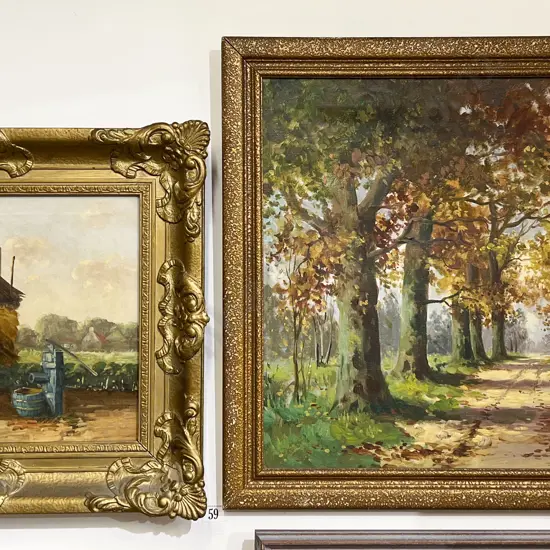 A. Broekman - Cottage Scene - oil on board (2)