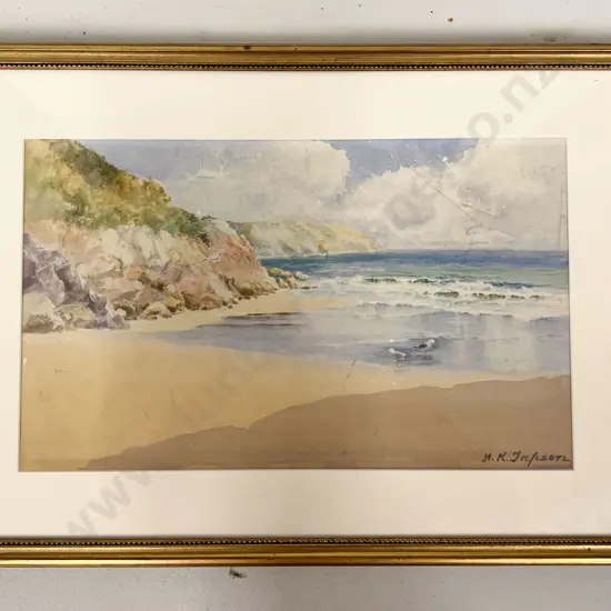 H.K. Tapson -  Beach Scene - Watercolour