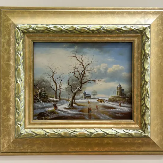 B. Dekker - Dutch Winter Scene - oil on board