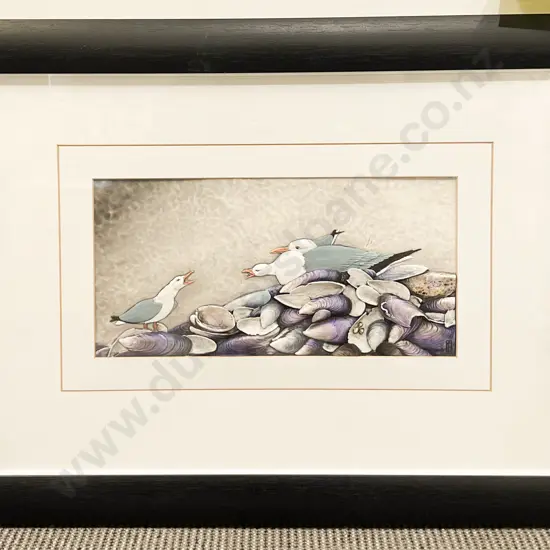 Mixed Media Beach Scene