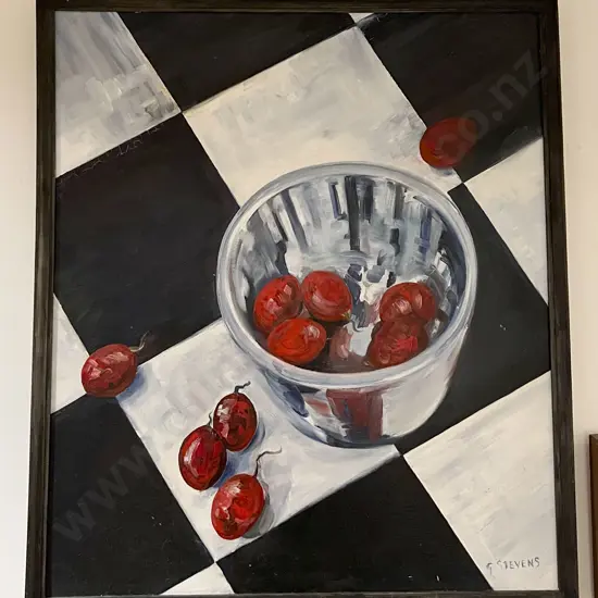 Gwenda Stevens - Tamarillos - signed & dated 1984