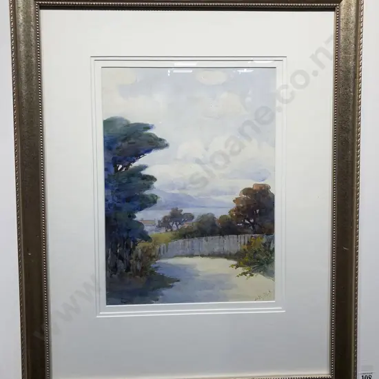 L E Baird - A Peep of the Harbour - Watercolour