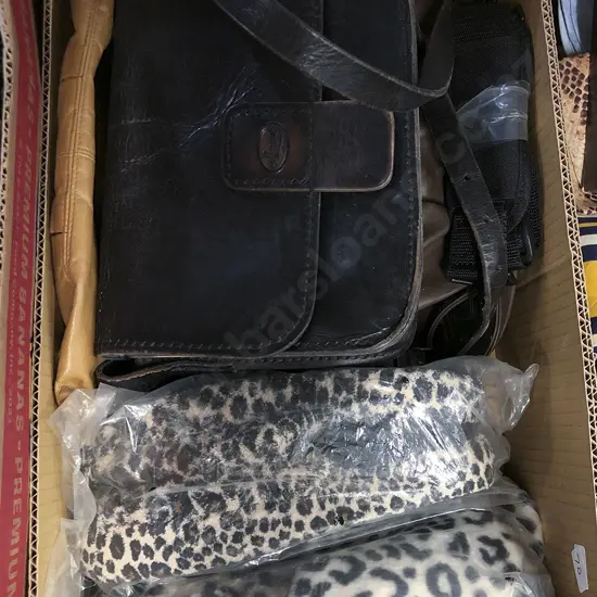 Box of Assorted Bags & Slippers