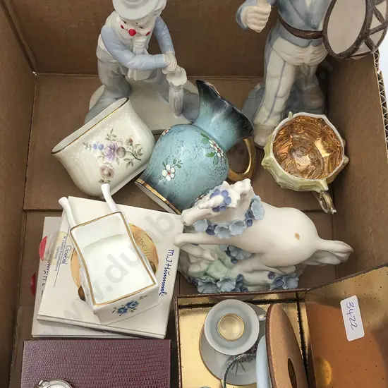 Box of Assorted China & Ornaments