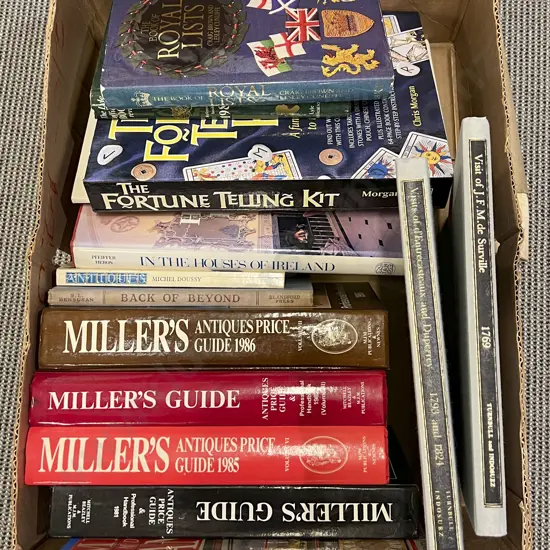 Box of Assorted Antique Reference Volumes etc