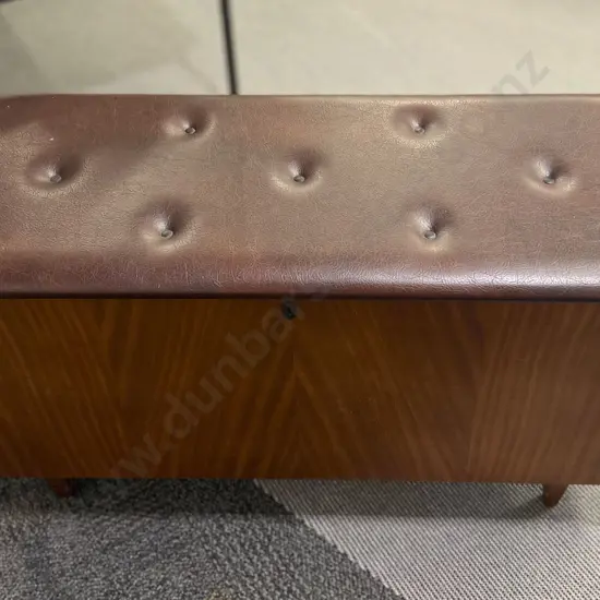 Mid Century Blanket Box with Padded Vinyl Top