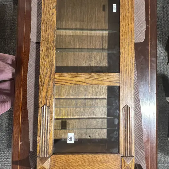 Oak Clock Case Converted To Display Cabinet