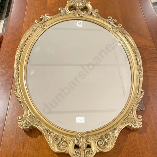 Oval Bevel Edged Gilt Framed Mirror