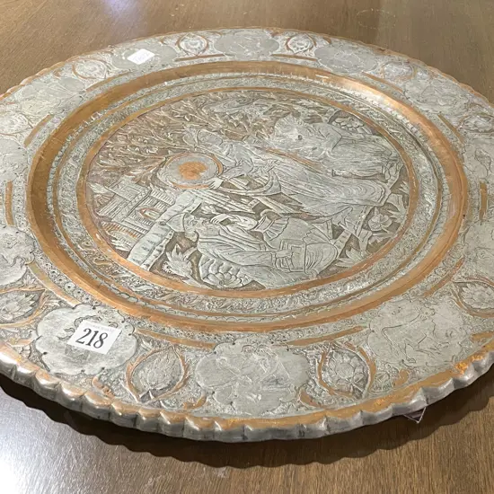 Byzantine Style Copper and White Metal Wall Hanging