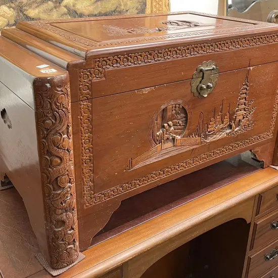 Carved Camphor Chest