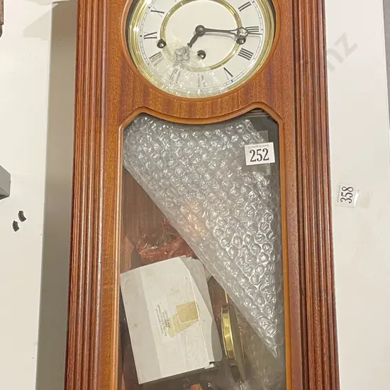 Reproduction Mahogany Cased Wall Clock