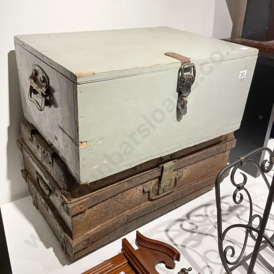 Small Tin Trunk & Vintage Toolbox