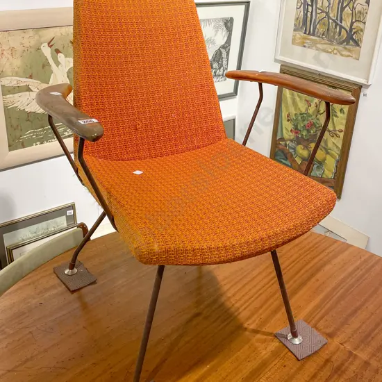 Mid Century Wire Elbow Chair