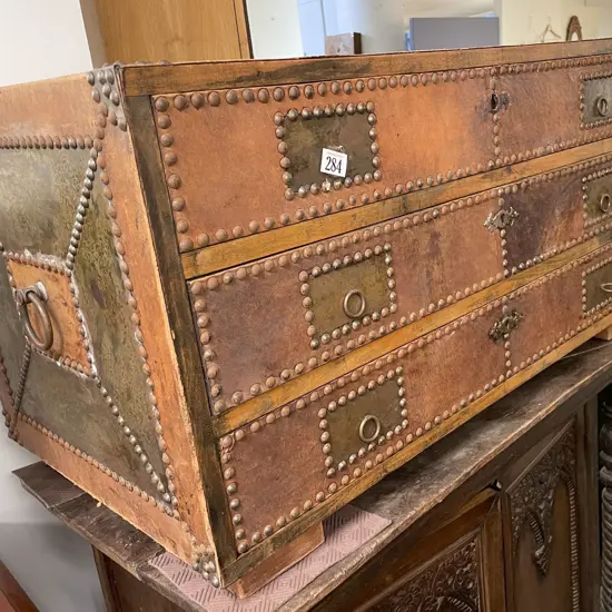 Spanish Style Studded Three Drawer Trunk