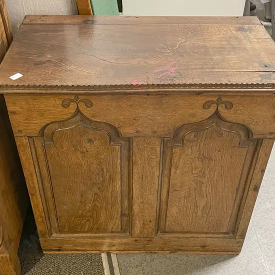 Small Edwardian Oak Panelled Coffer
