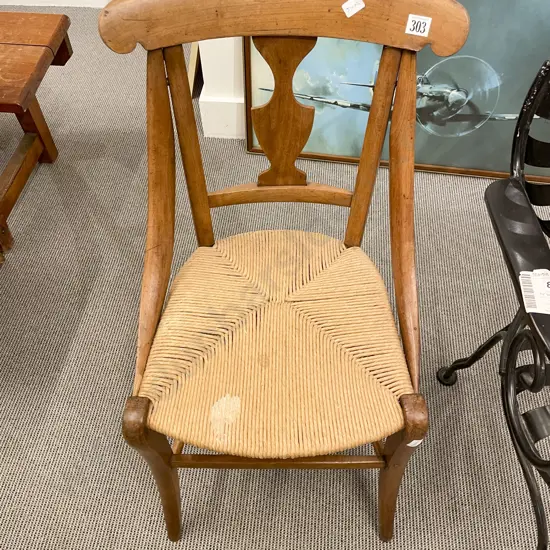 Small Rush Seated Side Chair