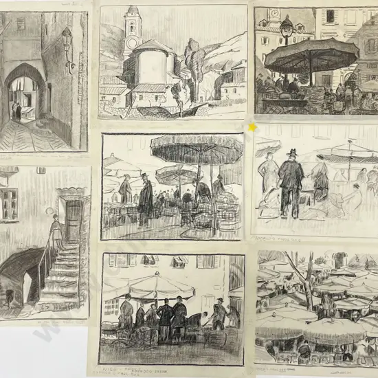 John Weeks (1888 - 1965) - Eight French Street Scenes