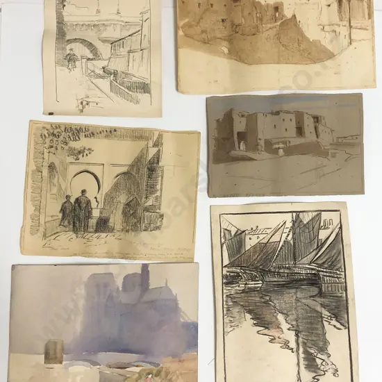 John Weeks (1888 - 1965) - Six Various Sketchbook Studies