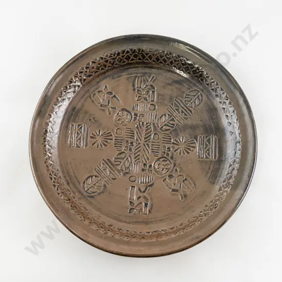 Warren Tippett Stamp Decorated Platter