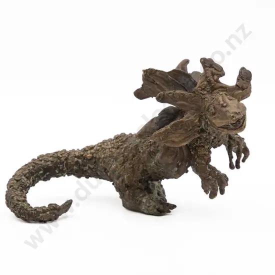 Hand Cast Bronze Sculpture of a Dragon