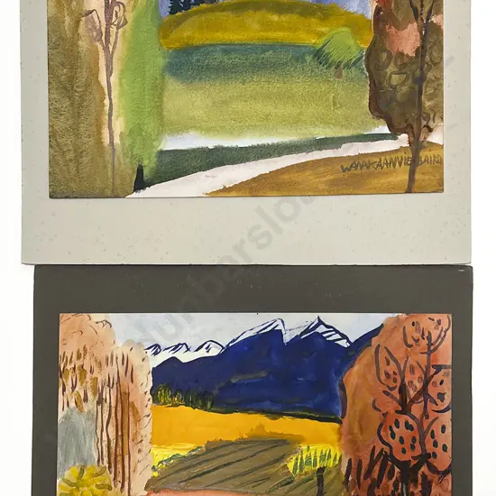 Annie Baird (1932 - 1999) - Two Watercolour Paintings of Wānaka