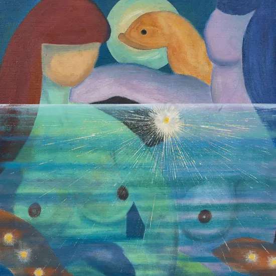 John Pine Snadden - Two Women Accosted by a Taniwha