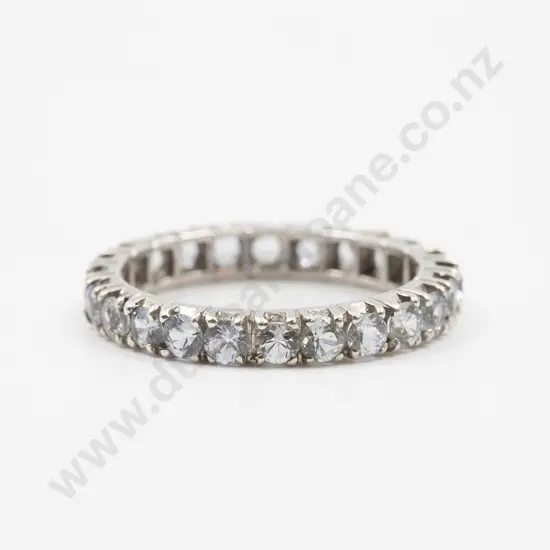 14ct White Gold 24stone White Sapphire Eternity Band