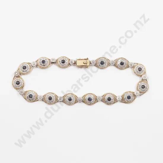 10ct Sapphire and Diamond Fancy Bracelet