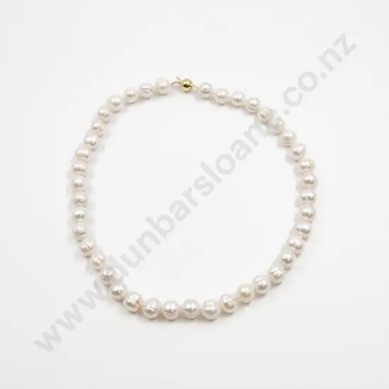 Single Strand Uniform Fresh Water Pearl Necklace