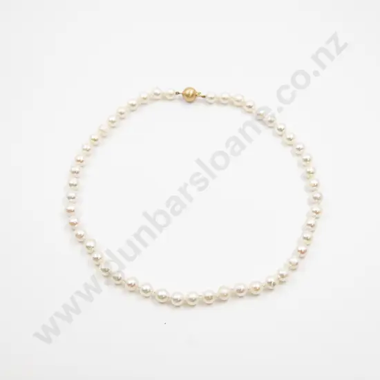 Single Strand Uniform Cultured Semi-Baroque Pearl Necklace