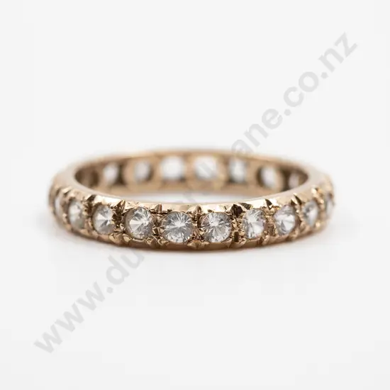9ct Rose Gold 22stone Synthetic White Spinel Eternity Band