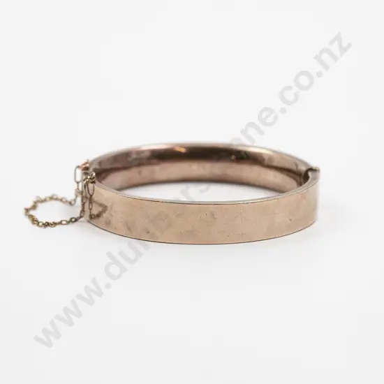 Silver Lined 9ct Hinged Snap Bangle