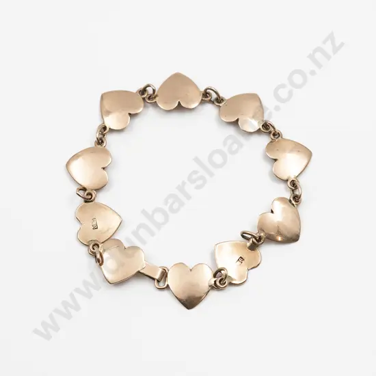 9ct Heart Link Bracelet