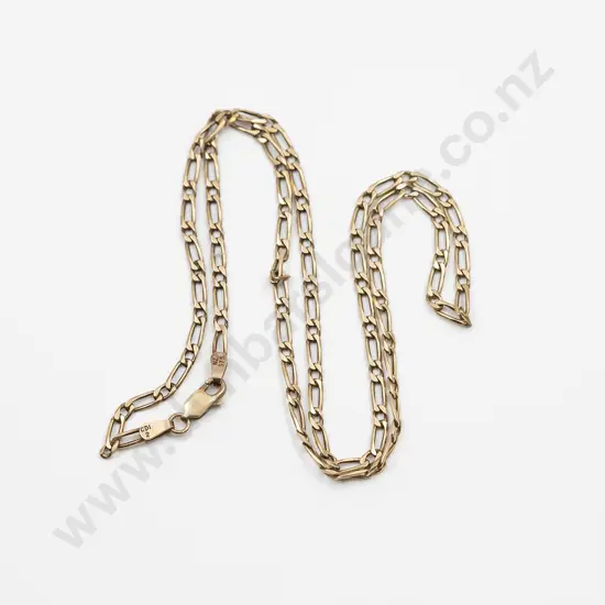 9ct Faceted Flat Mixed Curb Link Neck Chain