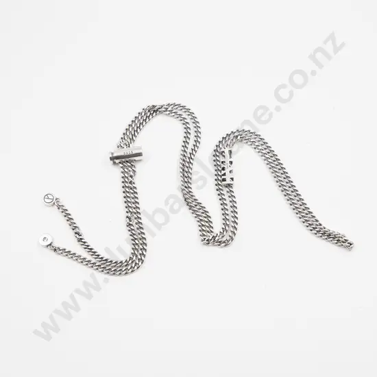 As New .925 Silver Modern Flat Curb Necklace