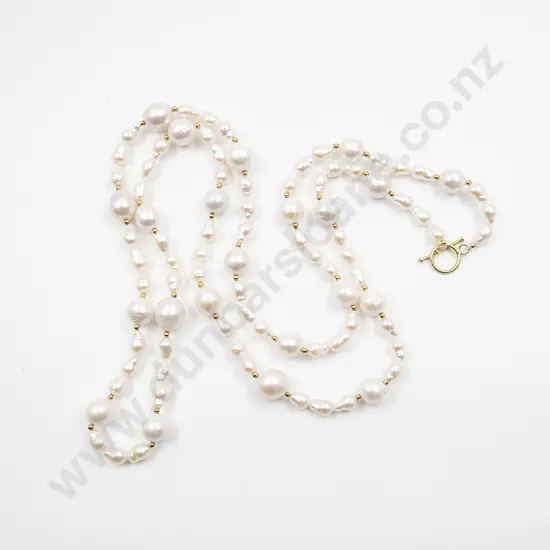 Single Strand Mixed Fresh Water Pearl Necklace