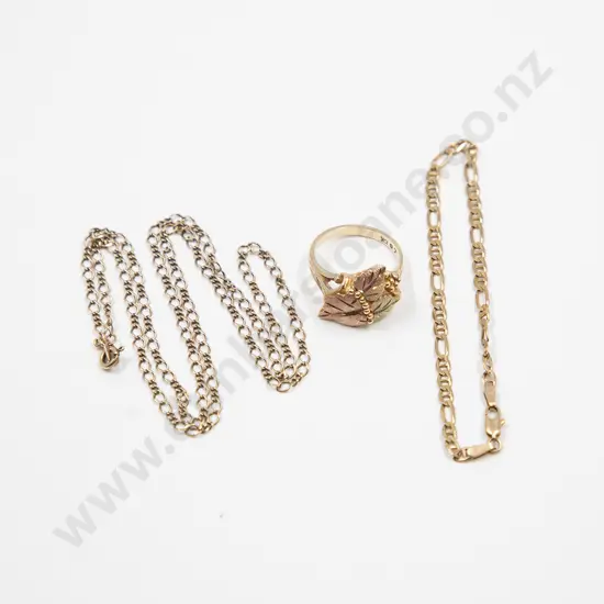 10ct Tri-Colour Gold Grape Vine Ring